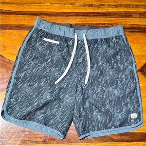 Vuori Black and Gray Men Swim Board Shorts